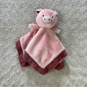 SimpliCute Pink Pig Lovey Security Blanket Farm Plush Baby Toy